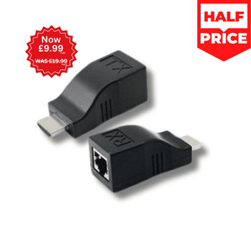 1 Pair HDMI Extender to Dual RJ45 Over Cat 5e/6 Network 1080P Ethernet Adapter (Offer)