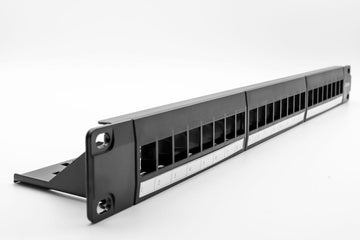 1U 19" 24 Port CAT5E Network Through Coupler Patch Panel (UTP) PPAN-24-THRU