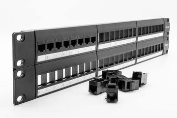 2U 19" 48 Port CAT5E Through Coupler Patch Panel (UTP) PPAN-48-THRU