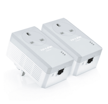 AV600 TP-LINK (TL-PA4010P KIT V4) 10/100 Powerline Adapter Kit, 1-Port, AC Pass Through