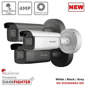 Hikvision 4MP DS-2CD2647G2T-LZS Pro-Series ColorVu Motorized Varifocal Bullet IP Camera, 2.8-12mm