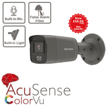 4MP Hikvision DS-2CD2047G2-LU/G(2.8mm) ColorVu Mini Bullet Camera W/ Mic Grey (Offer)