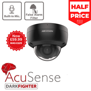 4MP Hikvision DS-2CD2146G2-ISU(2.8mm)/B(C) AcuSense Fixed Dome Network Camera - BLACK (Offer)