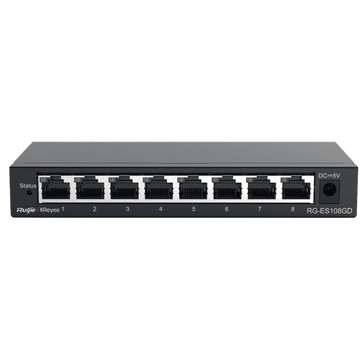 RG-ES108GD 8-port 10/100/1000Mbps Unmanaged Non-PoE Switch