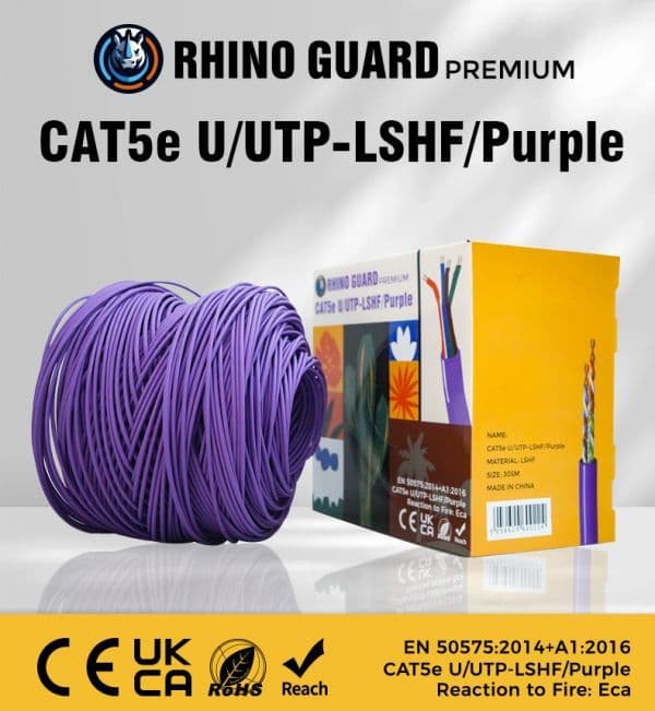 Rhino Guard CAT5E U/UTP-LSHF/PURPLE 305M Purple CAT5e UTP LSHF Cable (Offer)