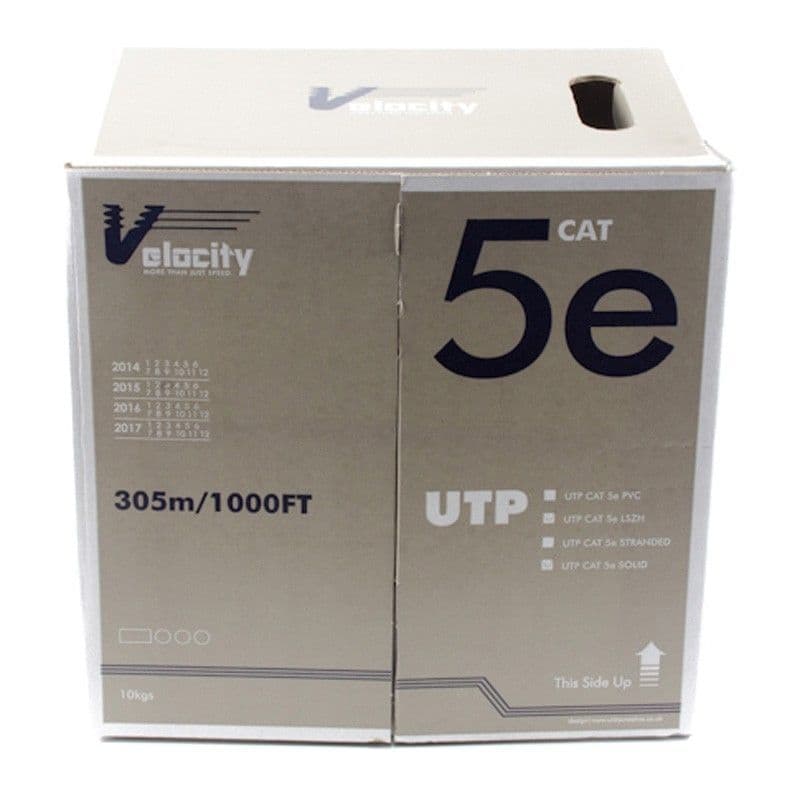 Internal Low-Smoke Cat5e U-UTP 24AWG 4 Pair LSZH Velocity - 107-0062 305m Cat5