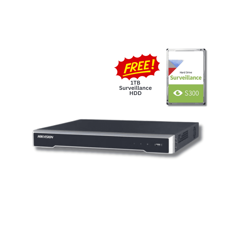 12MP Hikvision DS-7608NI-I2/8P(B) 8 Channel Network Video Recorder Free 1TB HDD (Offer)