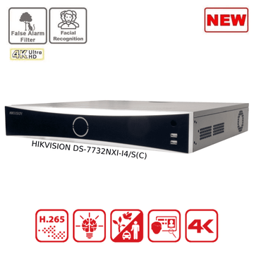 12MP DS-7732NXI-I4/S(C)) 32 Channel 4 SATA DeepMind Facial Recognition NVR