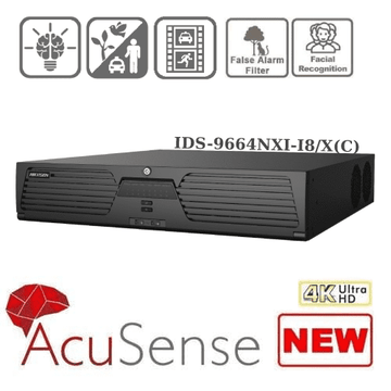 12MP Hikvision 64CH DeepinMind 4K NVR iDS-9664NXI-I8/X(C) Non-PoE