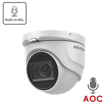 2MP DS-2CE76D0T-ITMFS HD-TVI 2.8mm Fixed Lens Turret Camera Built-In Mic 30M IR