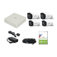 2MP Hilook TVI Turbo HD Bullet Camera Kit (4x DS-2CE12DF3T-PIRXOS, 4ch DVR-104G-K1) (Offer)