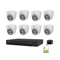 3K Hikvision ColorVu PoC Turret TVI Kit 2.8mm (8x DS-2CE72KF3T-E, 8ch IDS-7208HUHI-M2/P(C)) (Offer)