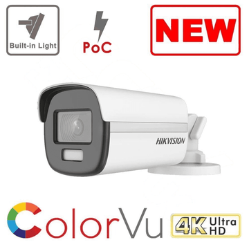 8MP 4K DS-2CE12UF3T-E Color8MP 4K DS-2CE12UF3T-E ColorVu POC Fixed Bullet Camera 40M White Light - TVI (Offer)Vu POC Fixed Bullet Camera 40M White Light - TVI
