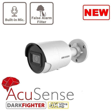 8MP DS-2CD2086G2-IU AcuSense IR Fixed Mini Bullet Network Camera With Built-In Microphone