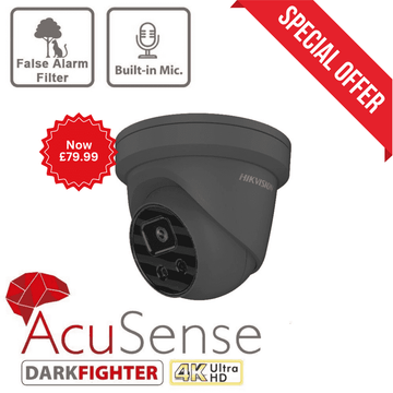 8MP DS-2CD2386G2-IU AcuSense Turret Network Camera Hikvision GREY (Offer)