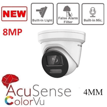 8MP DS-2CD2387G2-LU HIKVISION COLORVU IP POE BUILT IN MIC ACUSENSE 4MM