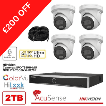 8MP Hikvision 4K ColorVu IP DS-7608NXI-K2/8P 8 Channel NVR 2 TB HDD - £200 OFF
