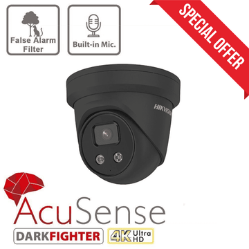 8MP Hikvision DS-2CD2386G2-IU(2.8MM) AcuSense Turret Network Camera Hikvision Black (Offer)