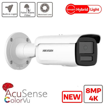 8MP Hikvision DS-2CD2687G2HT-LIZS(2.8-12mm)(eF) 4K Varifocal Motorized Hybrid IR + ColorVu IP Bullet