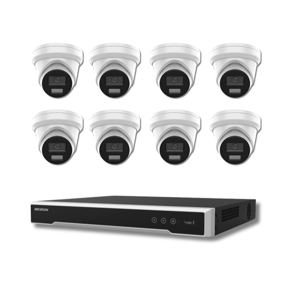 8MP Hilook By Hikvision IPC-T289H-MU(2.8) ColorVu Turret built-in Mic 8 Camera, 16ch NVR Kit (Offer)