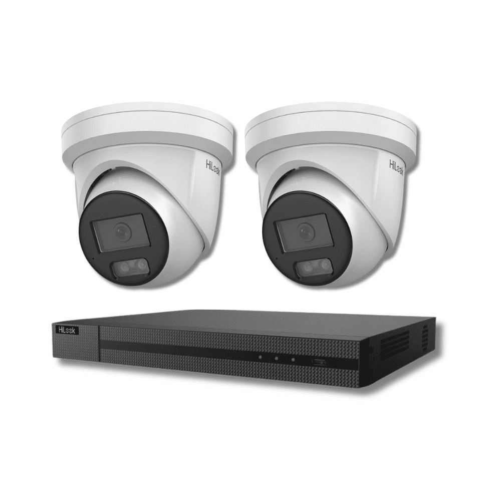 8MP HiLook by Hikvision IPC-T289H-MU ColorVu Built-in Mic 2 Camera 4 Channel NVR Kit (Offer)