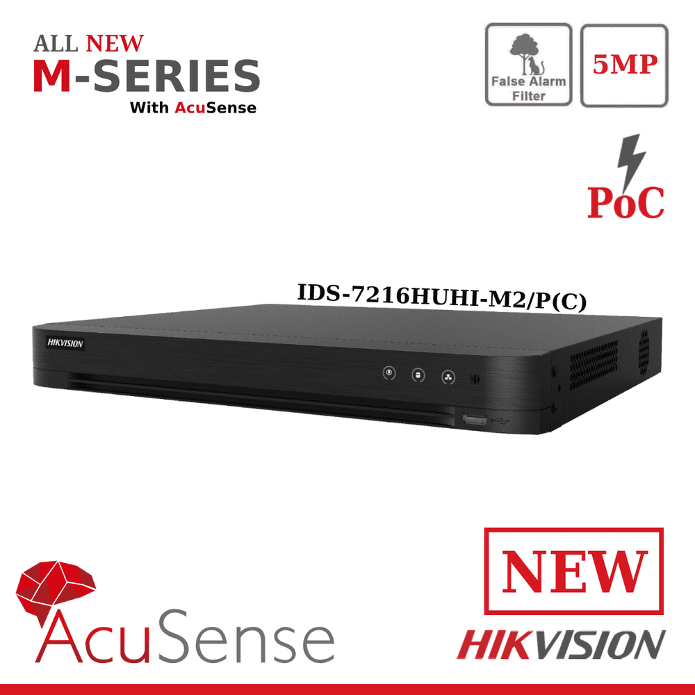 8MP Lite HIKVISION IDS-7216HUHI-M2/P (C) 16 CHANNEL ACUSENSE POC DVR