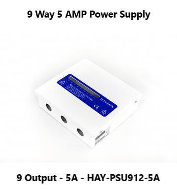 9 Output - 5A - POWER SUPPLY - AC/DC 12VOLT 5AMP (HAY-PSU912-5A)
