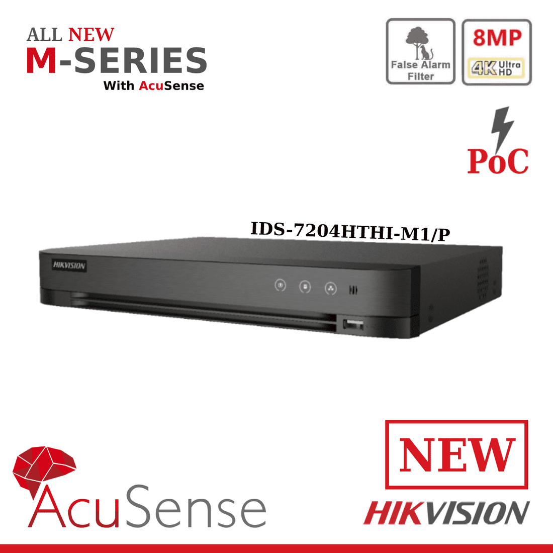 8MP IDS-7204HTHI-M1/P Hikvision 4ch AcuSense Turbo HD M-Series DVR
