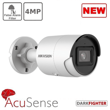 Hikvision DS-2CD2046G2-IU Pro Series AcuSense 4MP IP Bullet Camera, Fixed Lens, White 2.8mm