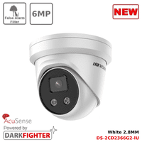 Hikvision DS-2CD2366G2-IU Pro Series AcuSense IP67 6MP IR 30M IP Turret Camera, 2.8mm Fixed Lens