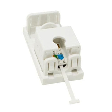 Low Profile LP-MODC5E Cat5e Unshielded RJ45 Outlet Module White Network Module