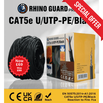 Rhino Guard CAT5E U/UTP-PE/BLACK 305M Black CAT5e UTP Cable (Offer)