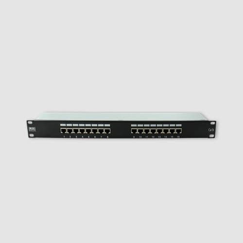 1U 19" 16 Port CAT5E Network RJ45 Vertical Shielded Patch Panel (STP) PPAN-16-SHD
