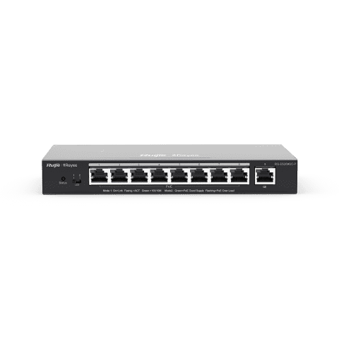 RG-ES210GC-LP 10-Port Gigabit Smart Cloud Managed POE Switch, 8 PoE/POE+ Ports, 70W with 2 Gigabit R
