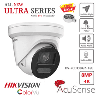 8MP 4K HIKVISION DS-2CD3387G2-LSU(2.8MM)(C) COLORVU IP POE WITH AUDIO - Free Base (Offer)