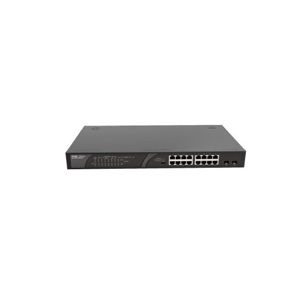 RG-ES118GS-P 16xGigabit PoE/PoE+ Port (247W) and 02xSFP Uplik Port, Unmanaged Rack Steel Case Switch