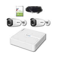 2MP Hikvision DS-2CE12DFT-F(2.8MM or 3.6MM) ColorVu Bullet 2 Camera & 4Ch DVR TVI Kit (Offer)
