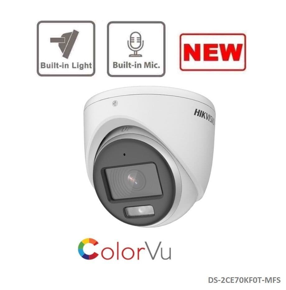 3K DS-2CE70KF0T-MFS (2.8mm) ColorVu Audio Fixed Turret Camera