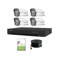 4K Hikvision ColorVu PoC Bullet TVI Kit 2.8mm (4x DS-2CE12UF3T-E, 4ch iDS-7204HUHI-M1/P) (Offer)