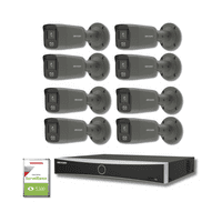 4MP Hikvision DS-2CD2047G2-LU/G(2.8mm) ColorVu Mini Bullet Mic 8 Grey Camera & 8Ch NVR IP Kit(Offer)