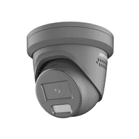 4MP Hikvision DS-2CD2347G2-LSU/SL(2.8mm) Grey AcuSense fixed lens ColorVu turret camera 2 way audio