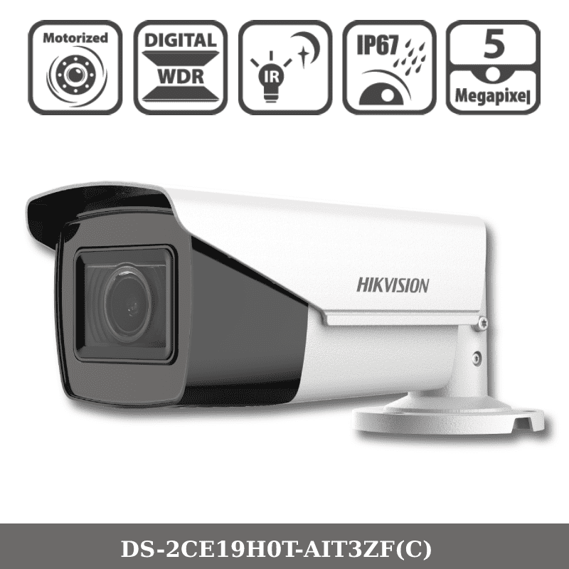 5MP DS-2CE19H0T-AIT3ZF(C) Hikvision Motorized Varifocal Bullet Camera WHITE/BLACK