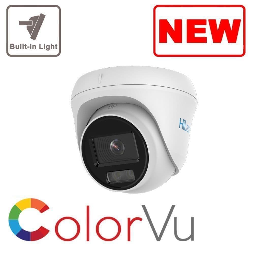 5MP Hikvision HiLook ColorVu Lite IPC-T259H Full Colour Half Metal Turret Camera 30m - White