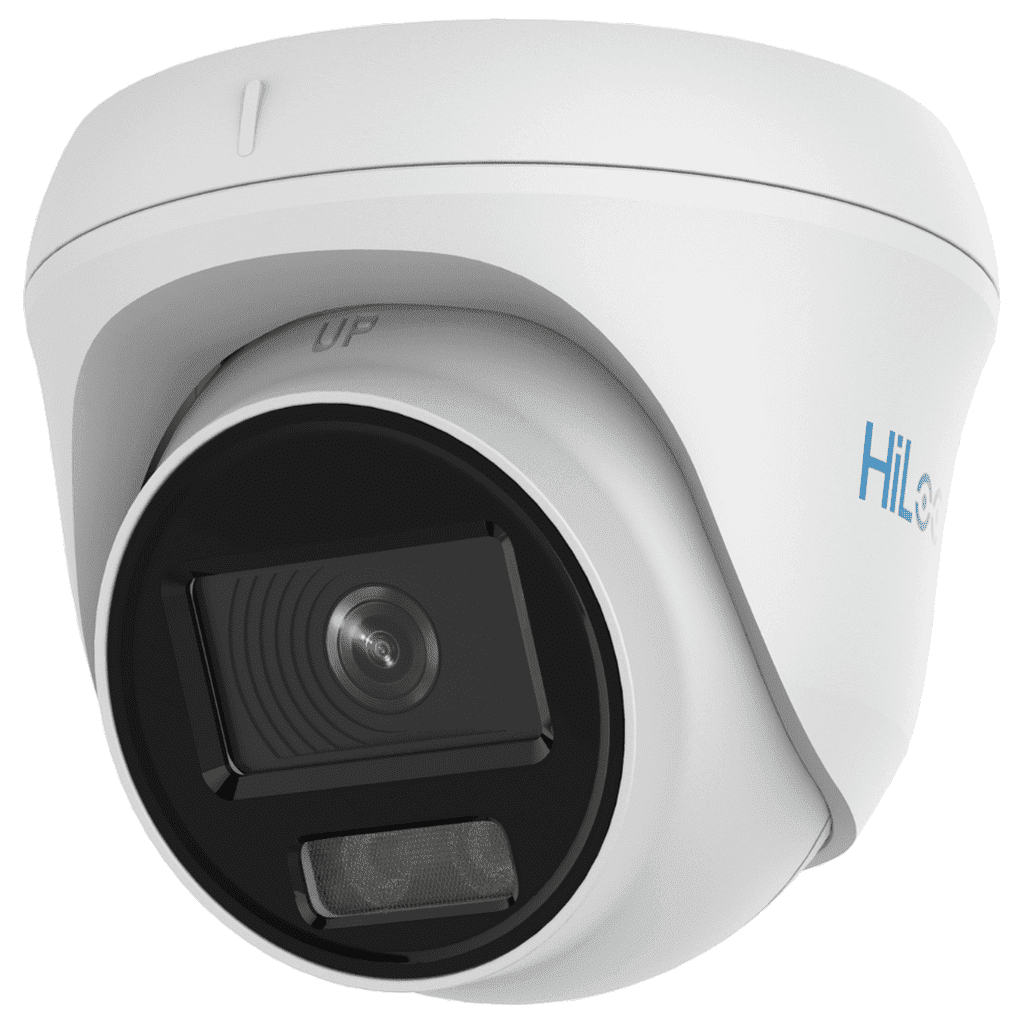 5MP Hikvision HiLook ColorVu Lite IPC-T259H Full Colour Half Metal Turret Camera 30m - White