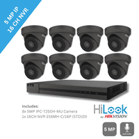 5MP HiLook by Hikvision IPC-T250H-MU Metal Base Built-In Mic 8 Camera & 16 Channel NVR Kit (Offer)