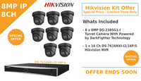 8MP 4K IP Kit - IP CCTV Kit (2CD2385G1-I  IP Cameras (Black) &  DS-7616NXI-I2/16P/S NVR)