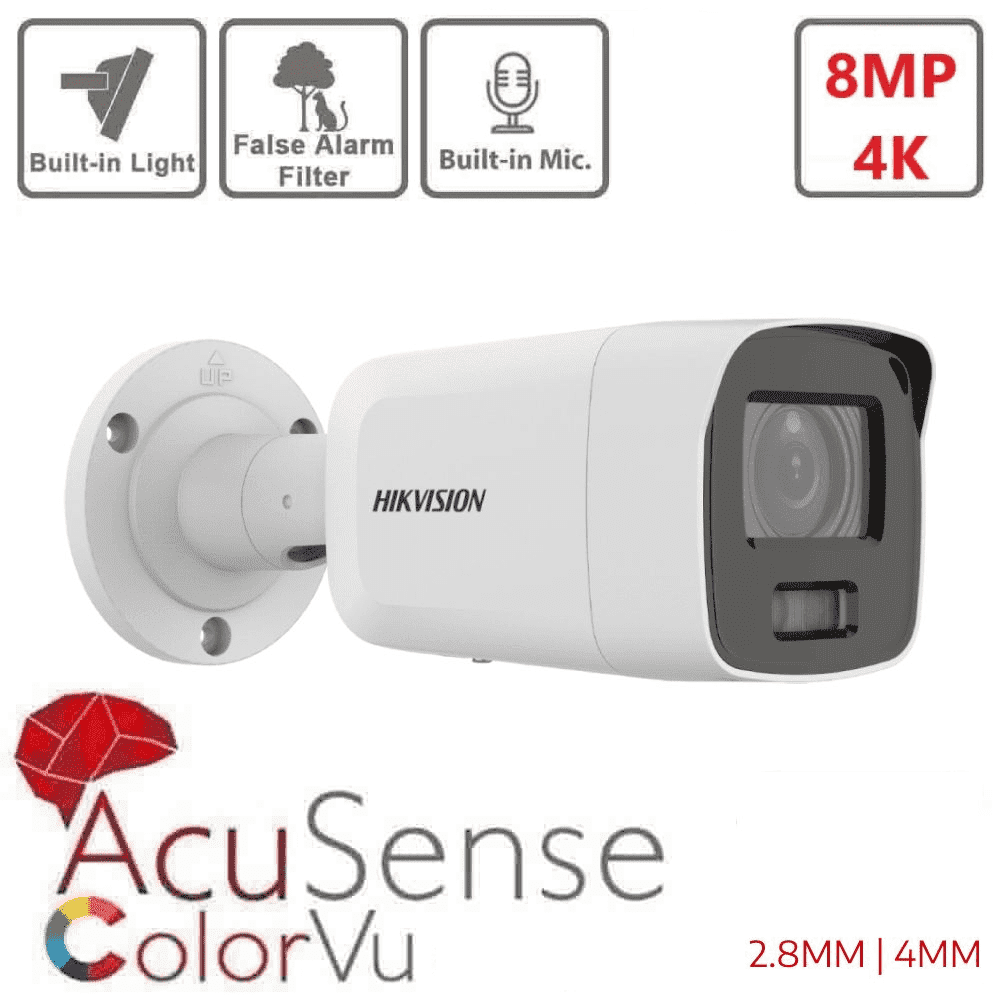 8MP DS-2CD2087G2-LU ColorVu Fixed Bullet Network Camera