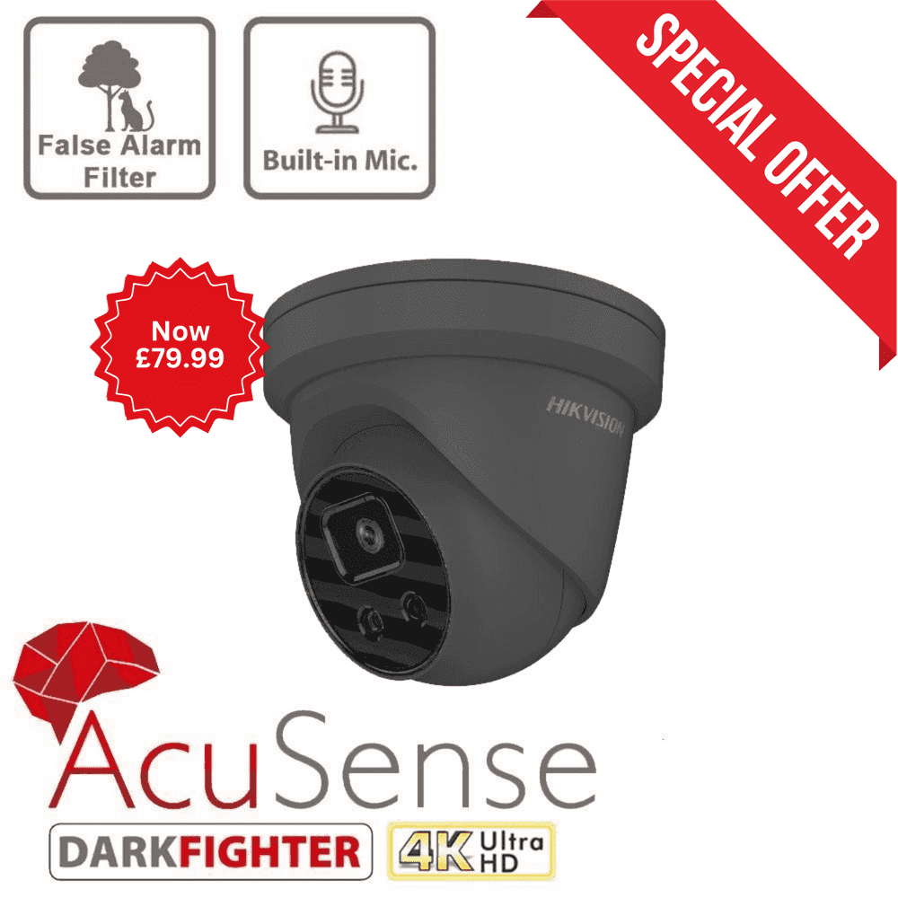 8MP DS-2CD2386G2-IU AcuSense Turret Network Camera Hikvision GREY (Offer)