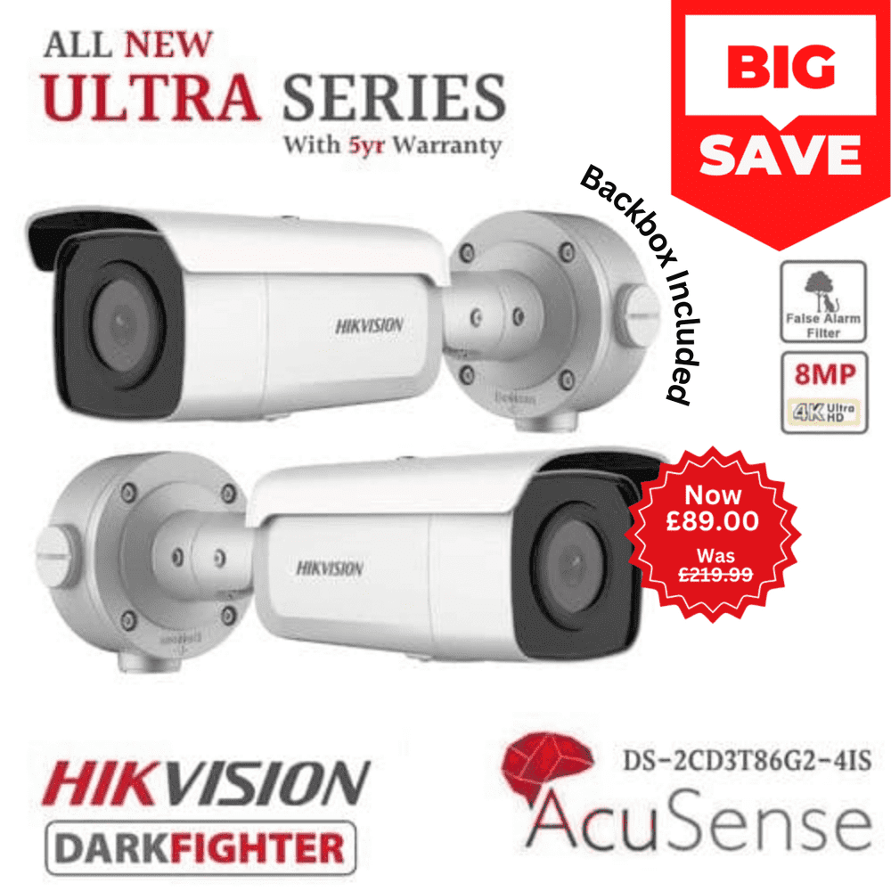 8MP Hikvision DS-2CD3T86G2-4IS Ultra Series AcuSense Fixed Bullet Network (IP) Camera 4MM (Offer)