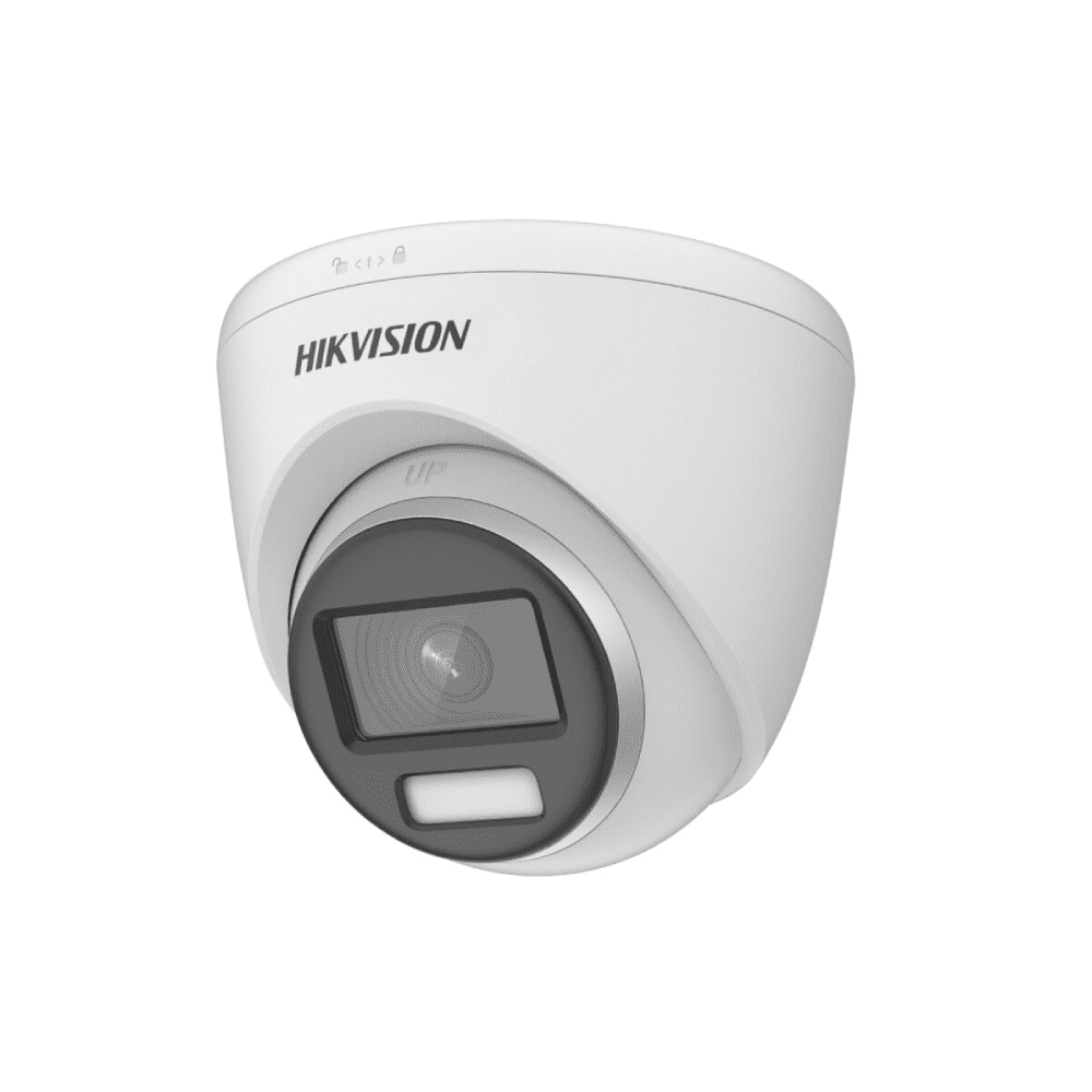 Hikvision 3K DS-2CE72KF0T-LFS Smart Hybrid ColorVu Fixed Lens Turret Camera (Built-in Mic) - White